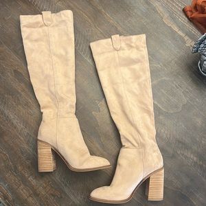 Knee high tan boots